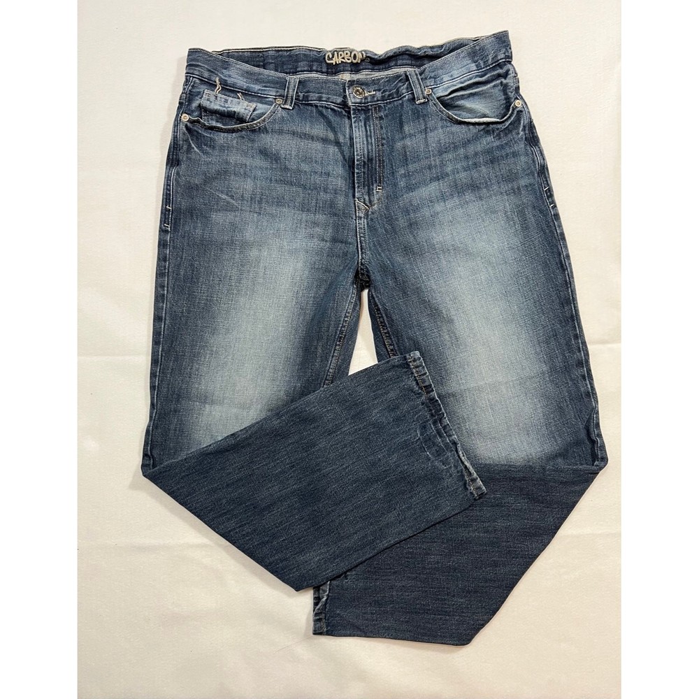 Mens Carbon 36X32 Straight Leg Blue Jeans